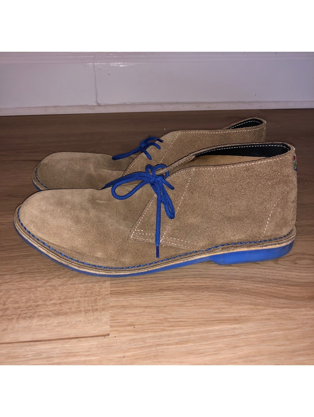 Veldskoen Heritage Farmer J Bay Blue Tan Brown Suede Chukka Ankle Boots Mens 12